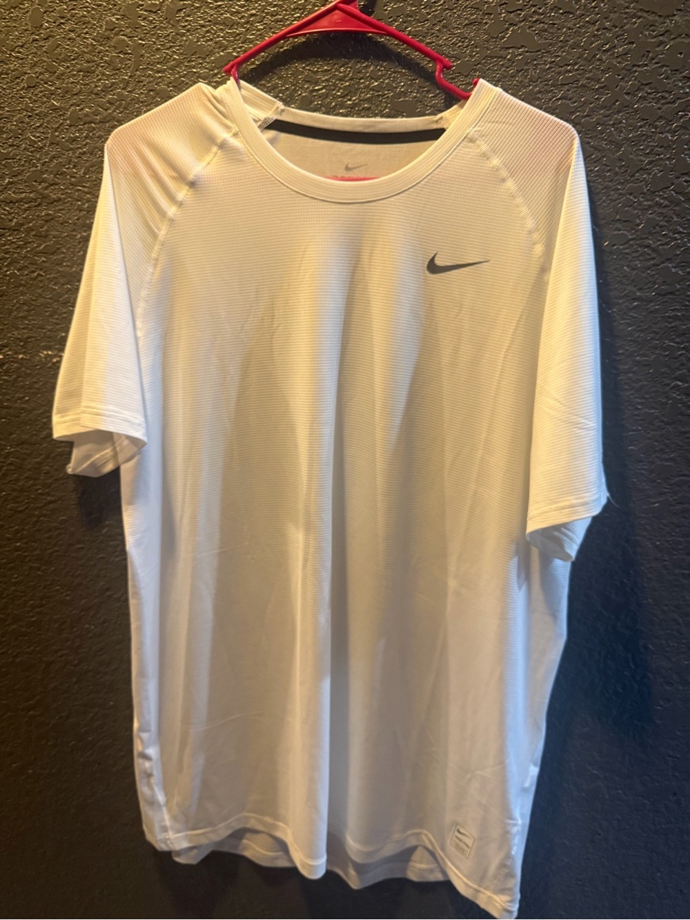 Nike White Short Sleeve Dri-FIT Tee with Grey Swoosh